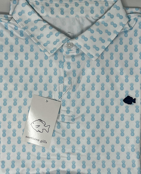 Arctic Pineapple Two-Button Performance Polo