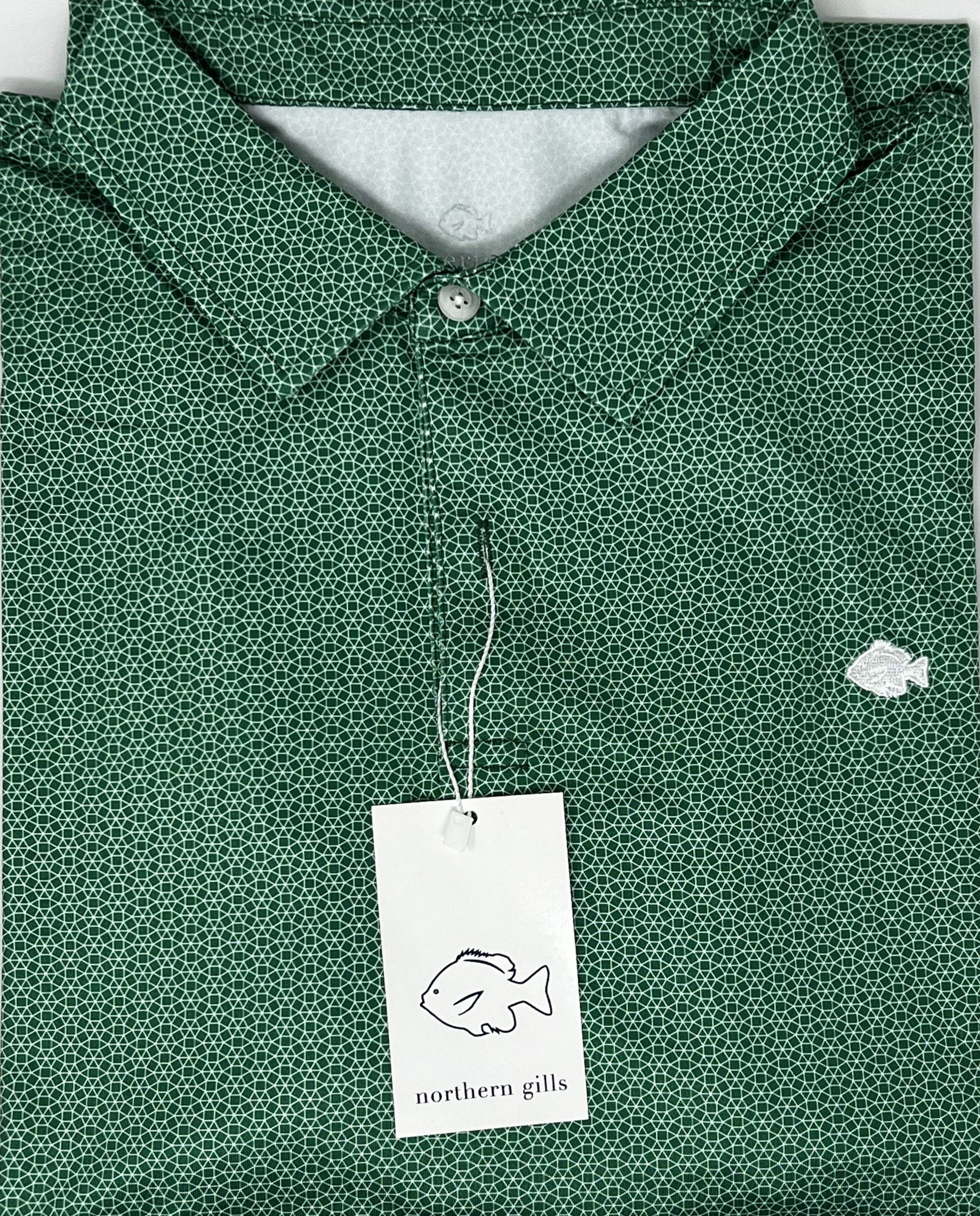 Aztec Green Two-Button Performance Polo