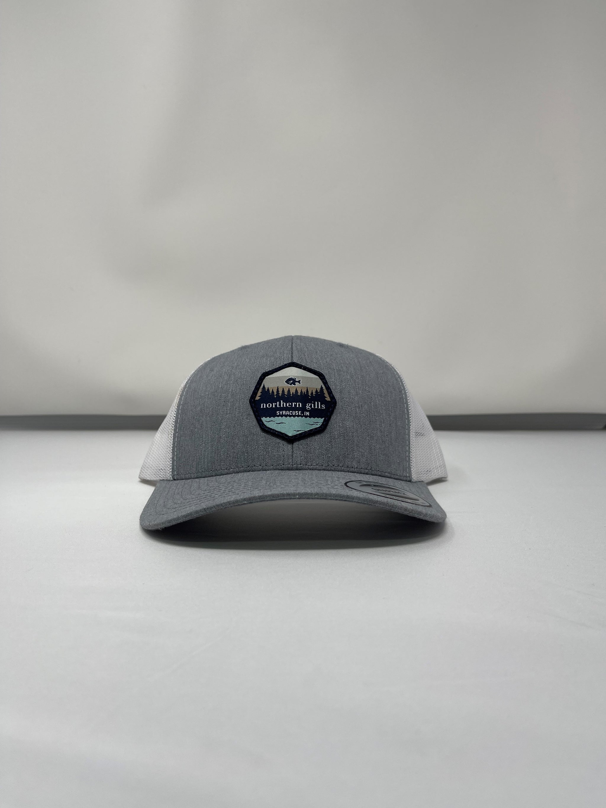 Gray and White Snap Back