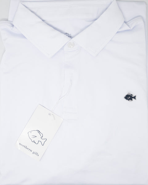 Solid Crisp White Two Button Polo