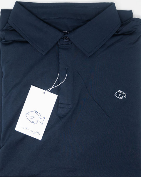 Solid Navy Blue Two Button Polo