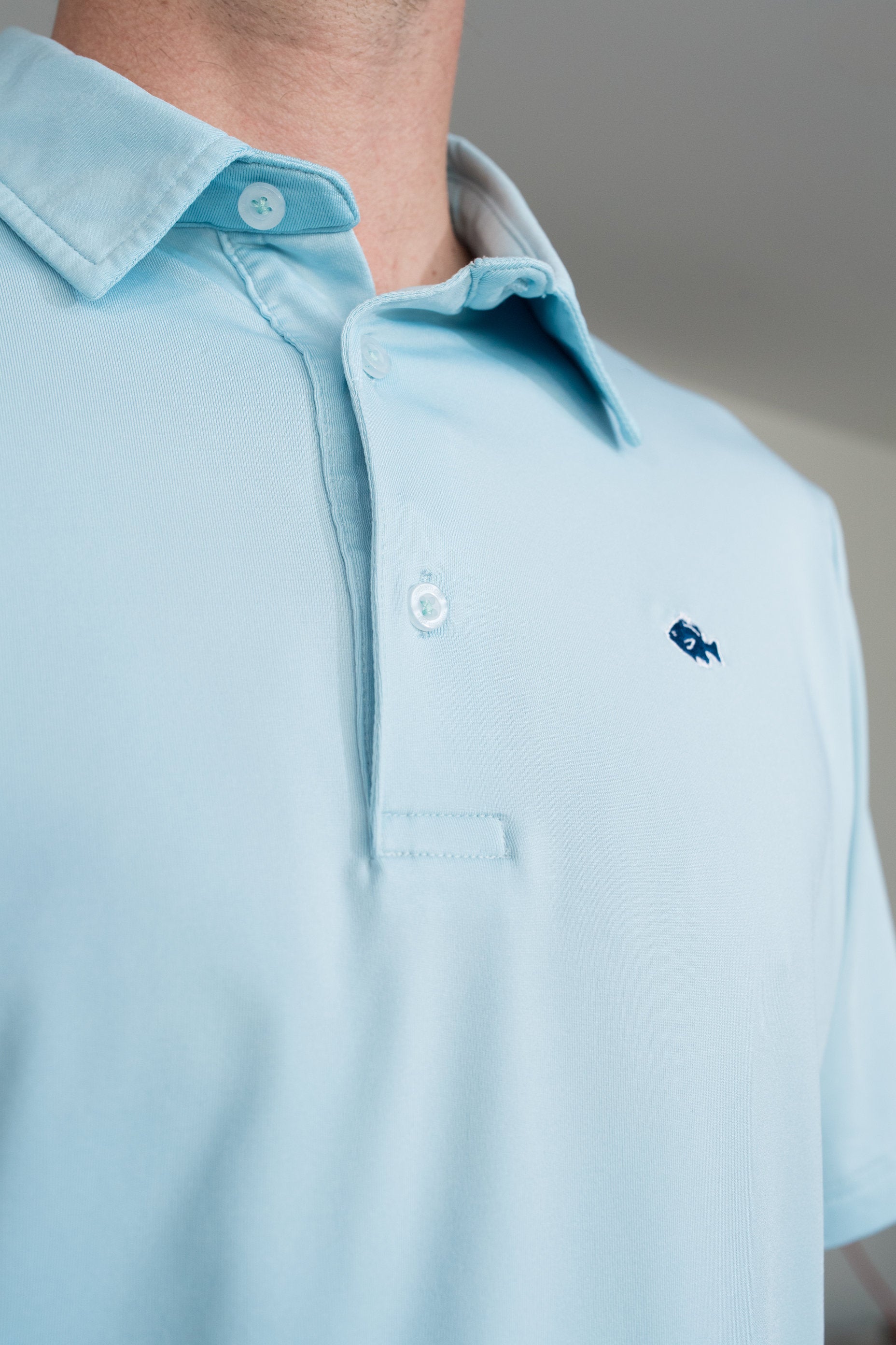 Solid Light Blue Weekender Performance Polo